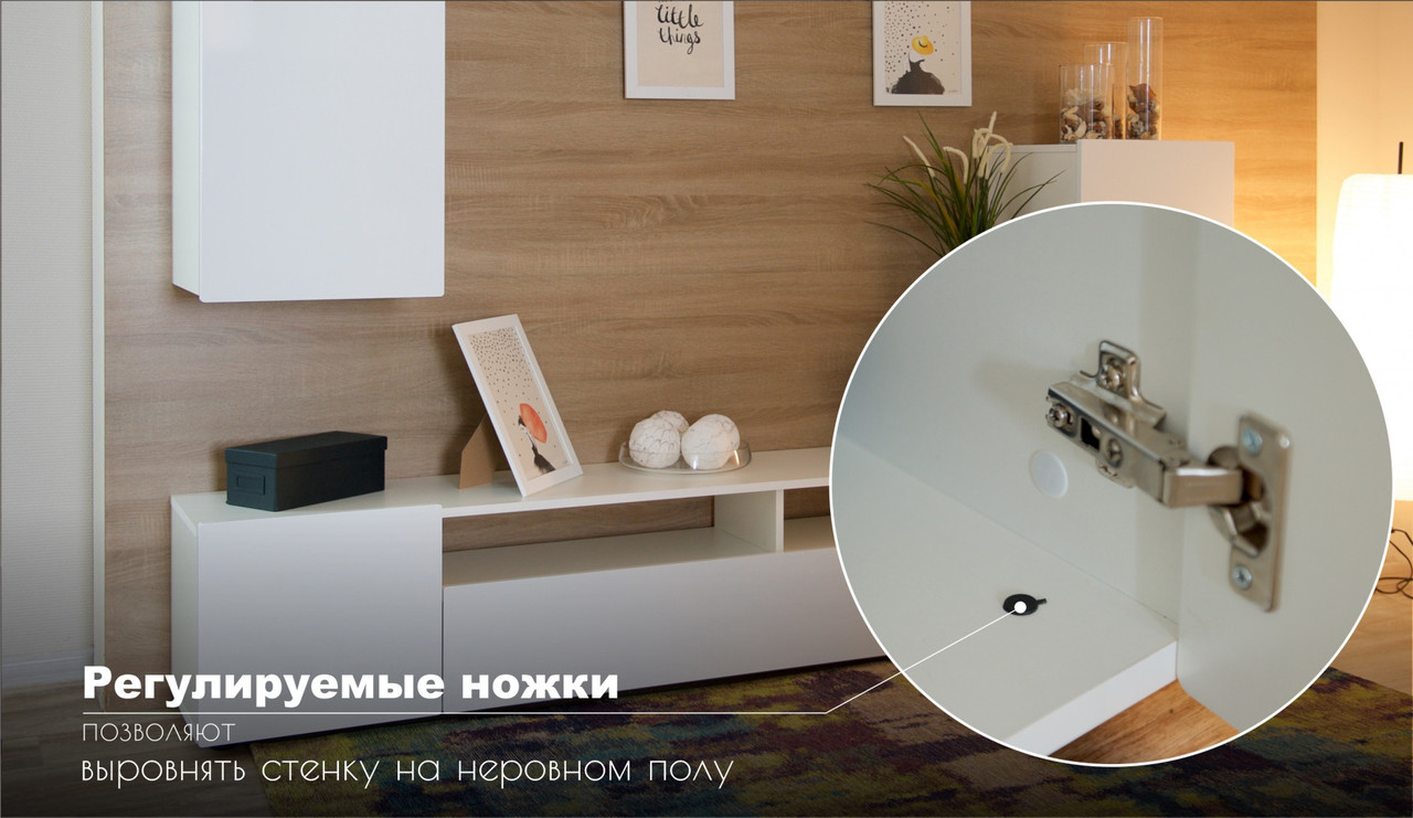 Стенка Лия белый/белый глянец — изображение 7