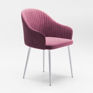 Стул Шелл ткань бренди 36 (berry)/каркас белый