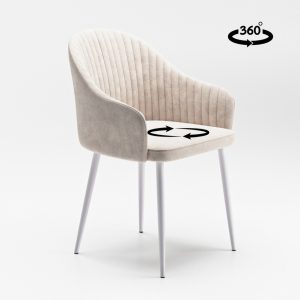 Стул с поворотным механизмом Шелл ткань бренди 3 (cream)/каркас белый