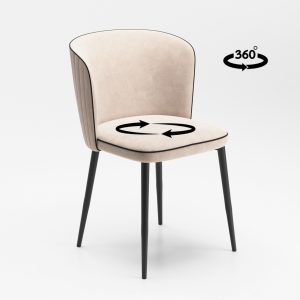 Стул «Милано» бренди 3 (cream)/кант черн/каркас черн с поворотн мех