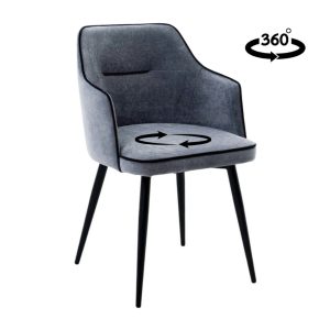 Стул "Лорис" бренди 23 (grey)/кант черный/каркас черный поворотный